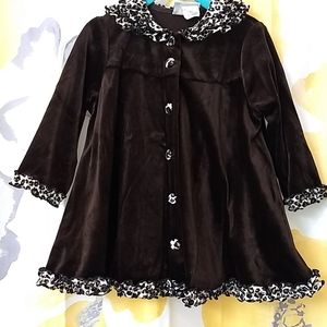 Velvet leopard trimmed jacket